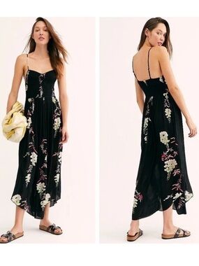 Free People Beau Smocked Printed Slip Floral Dress